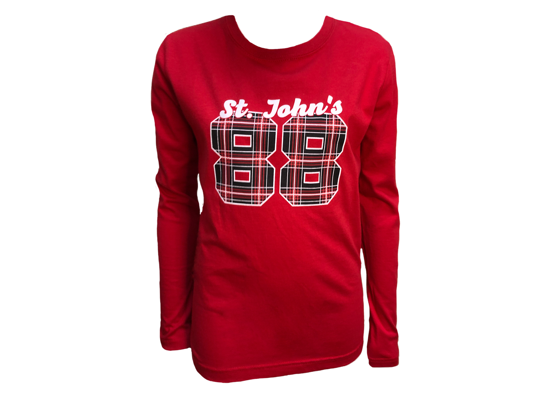 College Kids Youth Girl's Red Plaid Long Sleeve Tee | St. John's ...